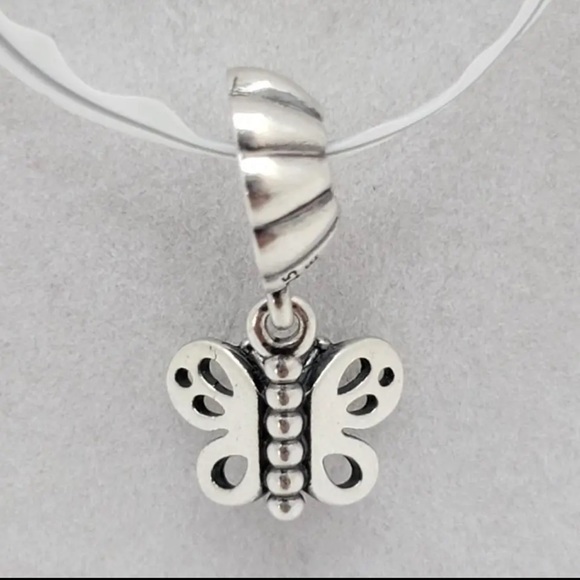 Pandora 925 ALE Sterling Silver Friends‎ Forever Butterfly Dangle Charm - Picture 1 of 7